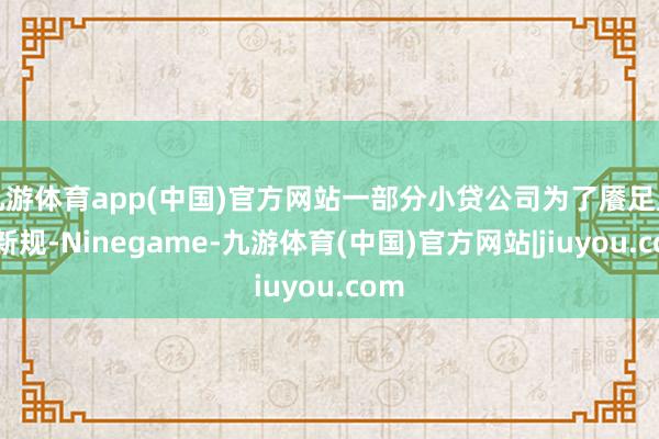 九游体育app(中国)官方网站一部分小贷公司为了餍足监管新规-Ninegame-九游体育(中国)官方网站|jiuyou.com